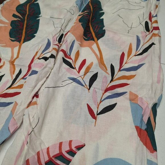 Cynthia Rowley Linen Pants Palm Short Womens Plus 1X Pockets‎ Beach Pool Cabana - Picture 2 of 7